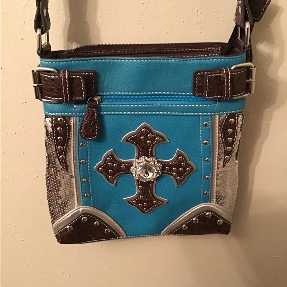 Cowboy rhinestone. Cross body purse - Picture 1 of 3